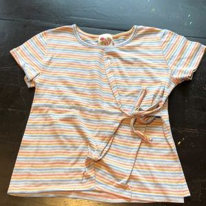 Girls striped tie shirt